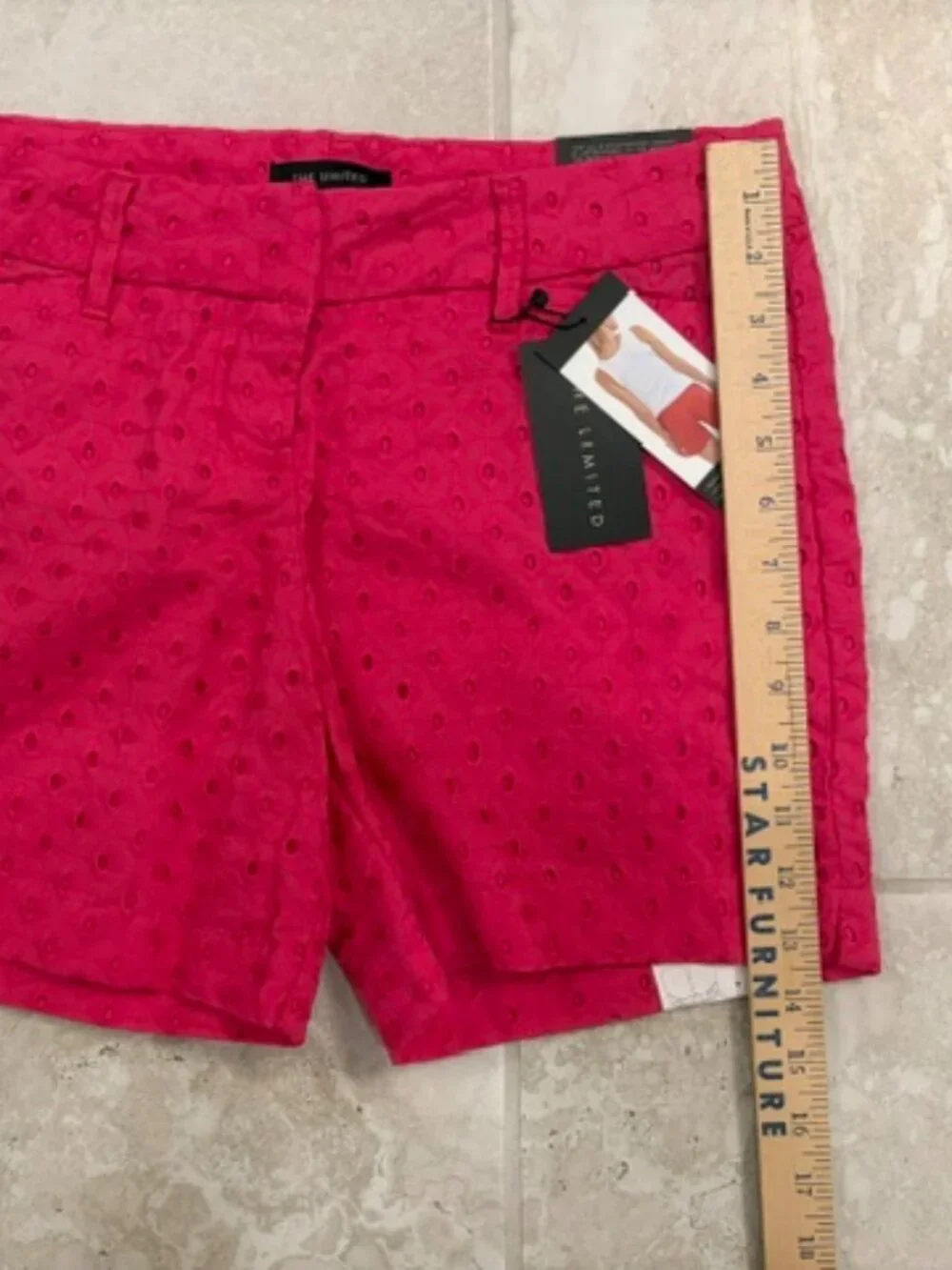 NWT Womens THE LIMITED Hot Pink Eyelet Tailored Shorts Sz 4 ElleWoods Barbiecore